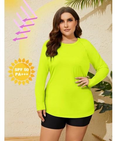 Women's Plus Size Sun Shirts UPF 50+ UV Protection Long Sleeve Rash Guard Quick Dry Workout Hiking Fishing Swim Shirt Fluores...