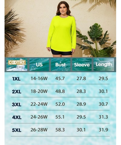 Women's Plus Size Sun Shirts UPF 50+ UV Protection Long Sleeve Rash Guard Quick Dry Workout Hiking Fishing Swim Shirt Fluores...