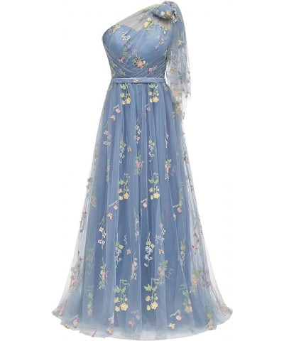 Prom Dresses for Women Homecoming Dresses Puffy Sleeve Flower Embroidery Tulle Formal Gowns 02-dusty Blue11 $32.63 Dresses