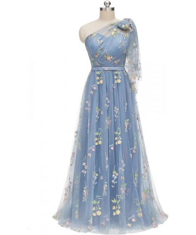 Prom Dresses for Women Homecoming Dresses Puffy Sleeve Flower Embroidery Tulle Formal Gowns 02-dusty Blue11 $32.63 Dresses