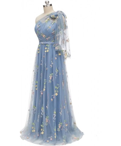 Prom Dresses for Women Homecoming Dresses Puffy Sleeve Flower Embroidery Tulle Formal Gowns 02-dusty Blue11 $32.63 Dresses