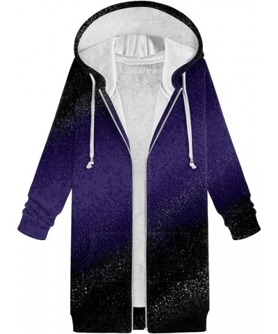 Zip Up Hoodie Women Fall Outwear Vintage Coat Hooded Activewear Printed Casual Jacket Sweatshirts with 2-dark Purple $10.97 T...