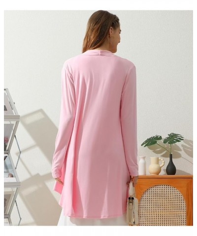 Womens Basic Hi-Lo Open Front Long Cardigan Awtl037_ltpink $16.47 Sweaters