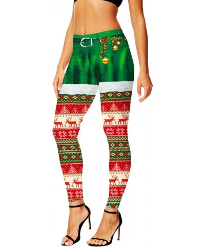 Women's Christmas Leggings Stretchy Graphic Printed Legging Tights C|christmas Elk $10.25 Leggings