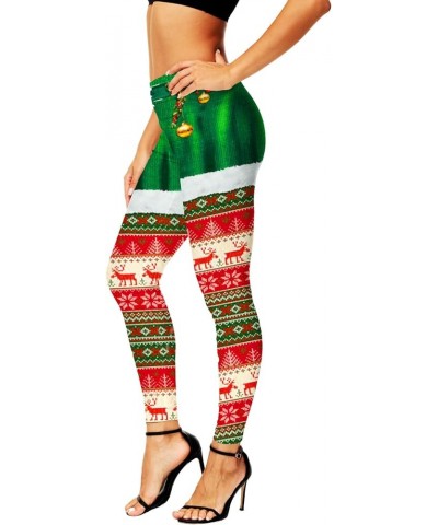 Women's Christmas Leggings Stretchy Graphic Printed Legging Tights C|christmas Elk $10.25 Leggings