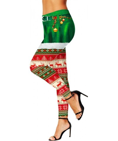 Women's Christmas Leggings Stretchy Graphic Printed Legging Tights C|christmas Elk $10.25 Leggings