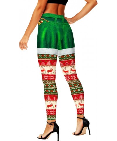 Women's Christmas Leggings Stretchy Graphic Printed Legging Tights C|christmas Elk $10.25 Leggings