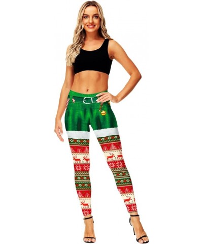 Women's Christmas Leggings Stretchy Graphic Printed Legging Tights C|christmas Elk $10.25 Leggings