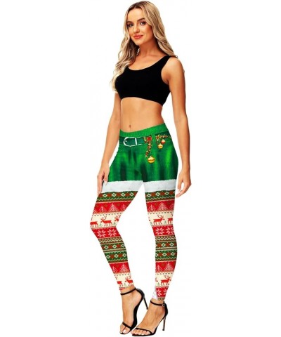 Women's Christmas Leggings Stretchy Graphic Printed Legging Tights C|christmas Elk $10.25 Leggings