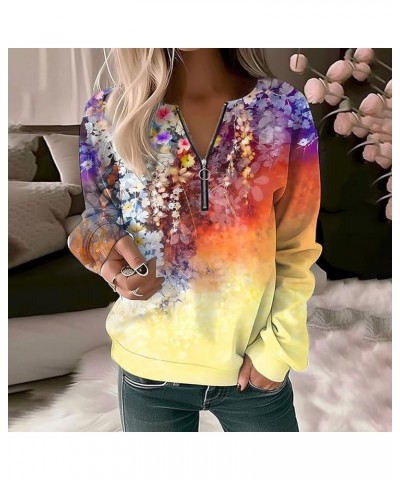 Women'S Fashion Hoodies, Womens Long Sleeve Fall Zipper Hoodie Slim Fit Casual Sweatshirts Pullover Tops 3-yellow $9.60 Hoodi...