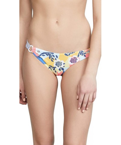 Women's Standard Ring Side Reversible Signature Cut Bikini Bottom Swimsuit Surf N Sky Yellow Floral/Blue Stripe $28.07 Swimsuits