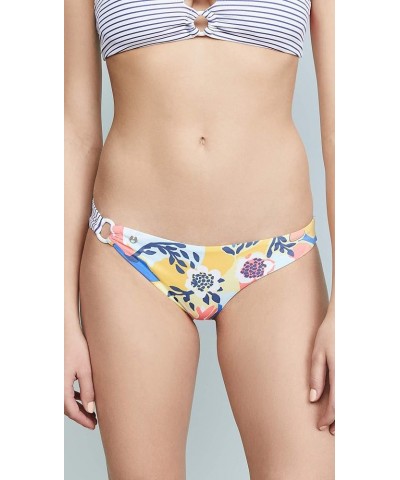 Women's Standard Ring Side Reversible Signature Cut Bikini Bottom Swimsuit Surf N Sky Yellow Floral/Blue Stripe $28.07 Swimsuits