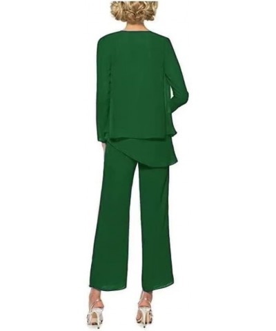 Chiffon 3Pcs Mother of The Bride Pant Suits for Women Wedding Pant Suits for Women Dressy Elegant Black $25.65 Suits