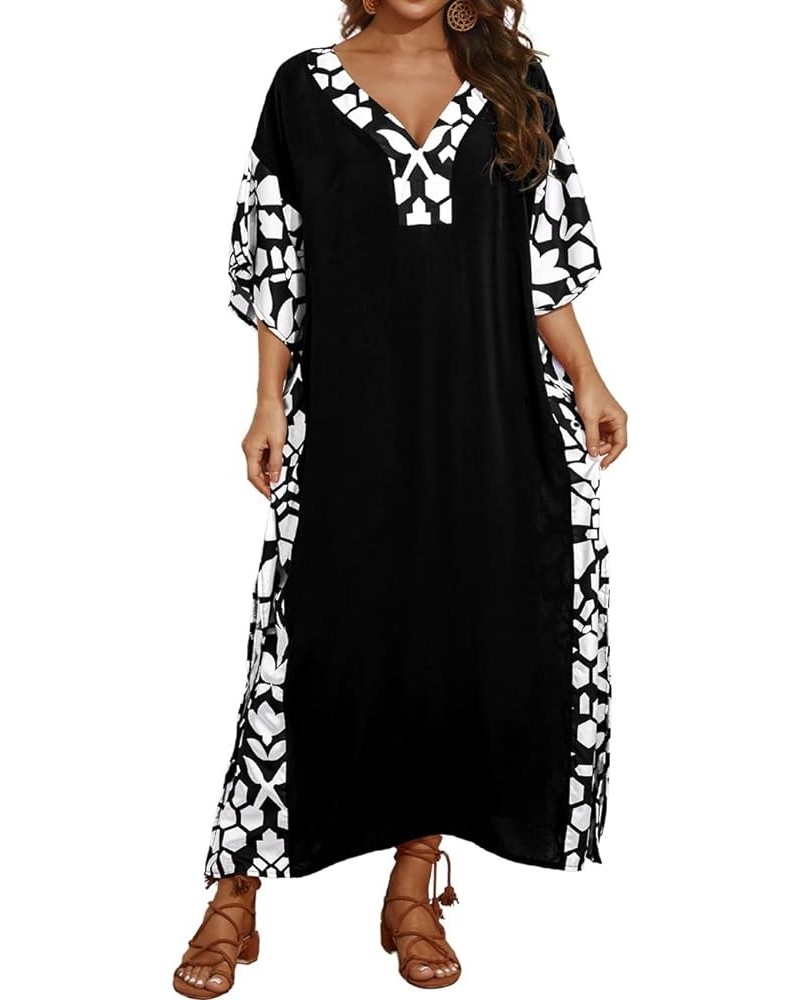 Bathing Suit Cover Ups for Women Caftan Dresses Cover Ups for Swimwear Long Maxi Dress Black $19.24 Swimsuits