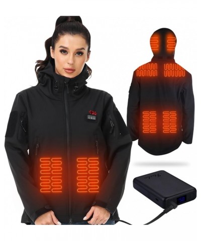 Womens Heated Jacket with Battery Pack 12V/8500mAh 165℉ 10hrs for Outdoors Women Black（8 Heating Zones） $60.63 Jackets