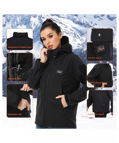 Womens Heated Jacket with Battery Pack 12V/8500mAh 165℉ 10hrs for Outdoors Women Black（8 Heating Zones） $60.63 Jackets