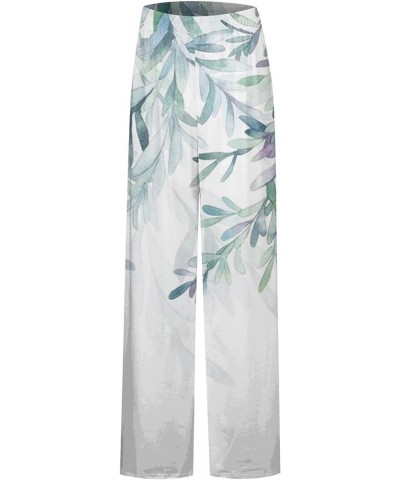 Women's Palazzo Pants High Waisted Wide Leg Pants Floral Printed Casual Loose Street Straight Pants, S-5XL 1-cyan $9.71 Pants