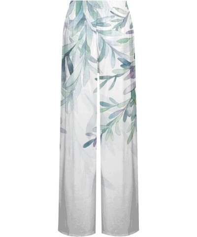 Women's Palazzo Pants High Waisted Wide Leg Pants Floral Printed Casual Loose Street Straight Pants, S-5XL 1-cyan $9.71 Pants