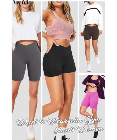 Gym Shorts Women Cross Waist Workout Shorts 3.1" / 9.4'' -High Waisted Yoga Booty Shorts with Pockets Buttery Soft 3.1 inches...