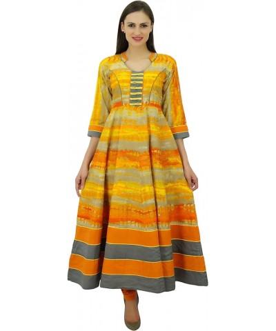 Women Eclusive Cotton Anarkali Kurti Mandarin Collar Flaired Kurti Indian Ethnic Wear Dress Multicolour $15.18 Tops