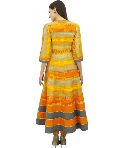 Women Eclusive Cotton Anarkali Kurti Mandarin Collar Flaired Kurti Indian Ethnic Wear Dress Multicolour $15.18 Tops