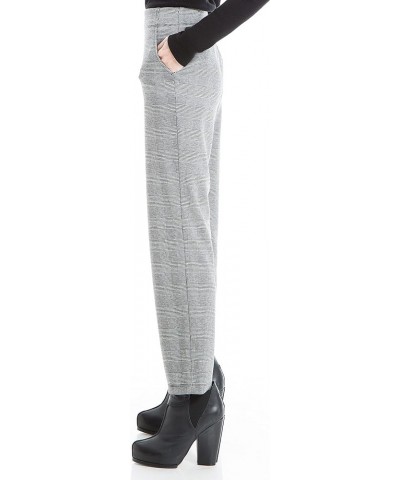 Women's Double Knit Slim Trouser Black/Ivory Glen Plaid-sxe-b1728 $17.33 Pants