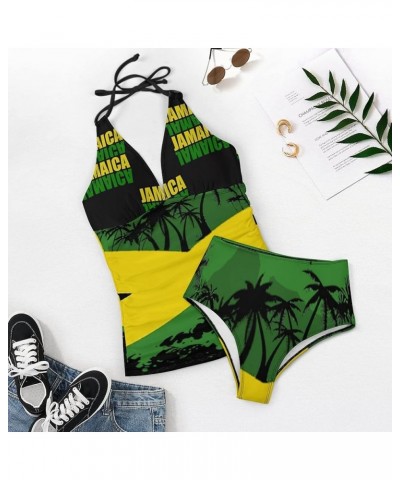 Bikini Sets Jamaica Flag Women's Swimwear Cute Bathing Suit Ruched High Cut Swimsuit Summer M X-Small Style-2 $15.60 Swimsuits