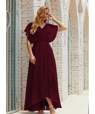 Women's Homecoming Dress Bridesmaid Dress Dolman Sleeves Formal Prom Gowns for Wedding Guests Burgundy $44.00 Dresses