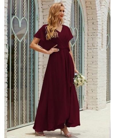 Women's Homecoming Dress Bridesmaid Dress Dolman Sleeves Formal Prom Gowns for Wedding Guests Burgundy $44.00 Dresses