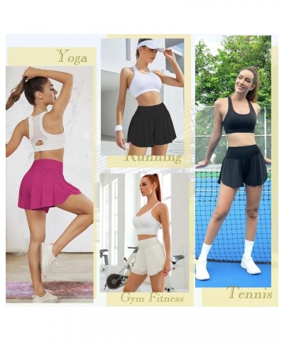 Womens 2 in 1 Flowy Athletic Shorts with Pocket Butterfly Running Workout Shorts Sweat Spandex Lounge Gym Yoga Summer Skirts ...