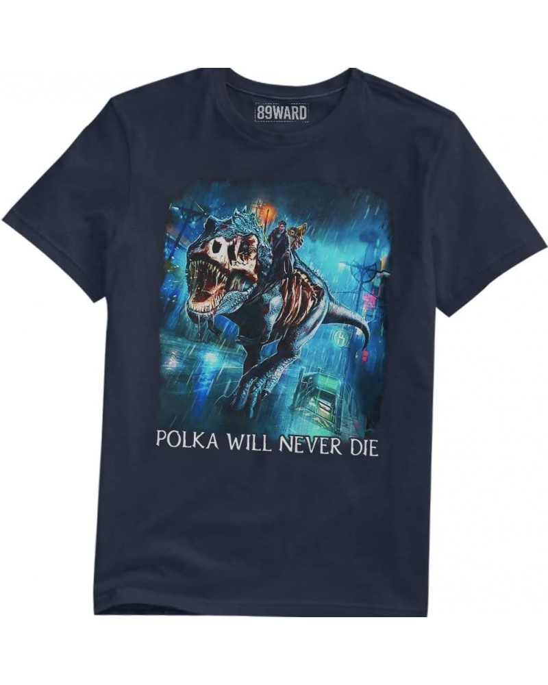 Polka Will Never Die The Dresden Files T-Shirt Navy $15.92 T-Shirts