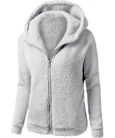 Women's Sherpa Fleece Jacket Plus Size Hooded Winter Warm Teddy Coat Zip Up Soft Fluffy Hoodies Jackets With Pockets 10-light...
