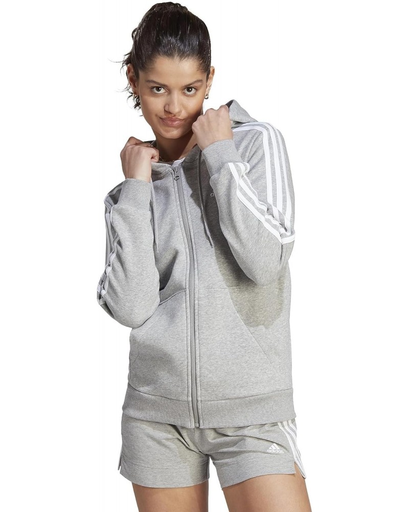 Women's Essentials Full-Zip Hoodie, Medium Grey Heather/White, Large $33.15 Activewear