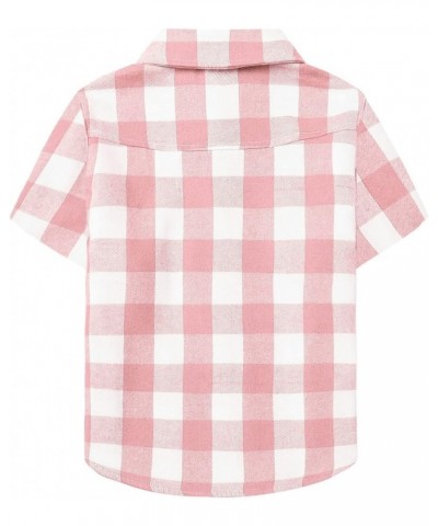 Girls Womens Short Sleeve Summer Button Down Shirts, 12 Months - XL Youth 2 Pink $6.82 Blouses