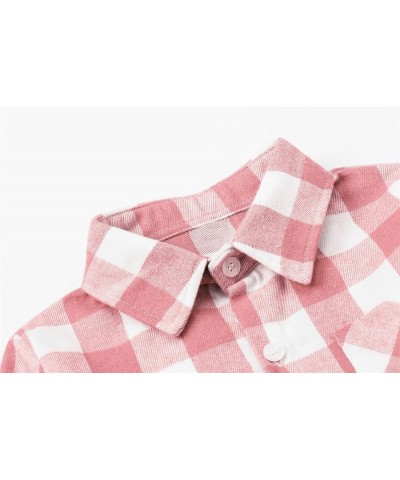 Girls Womens Short Sleeve Summer Button Down Shirts, 12 Months - XL Youth 2 Pink $6.82 Blouses