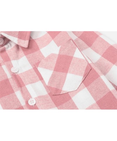 Girls Womens Short Sleeve Summer Button Down Shirts, 12 Months - XL Youth 2 Pink $6.82 Blouses