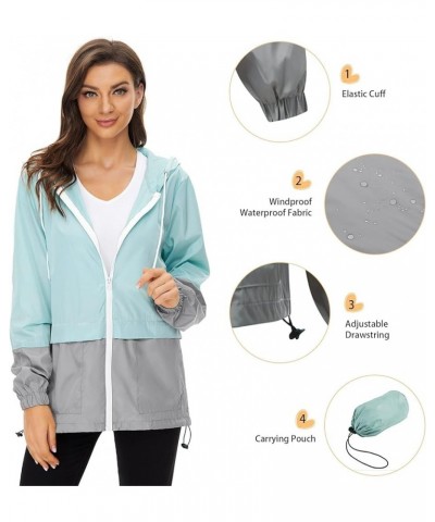Lightweight Rain Jacket Women Raincoat for Women Packable Rain Coat Windbreaker Rain Jackets Waterproof with Hood Plus Solid ...