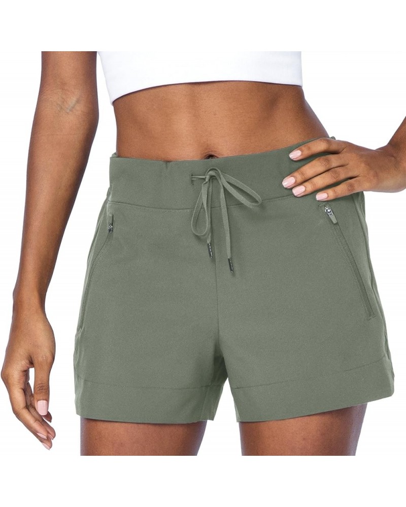 Stretch Woven Lightweight Walking Shorts with Side Pockets Shadow Zipper Pocket $14.75 Shorts