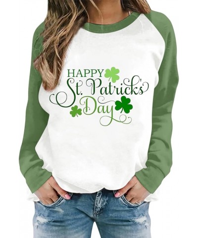 St Patricks Day Shirt Women Womens Casual Long Sleeve Crew Neck Printed Pullover Hoodless Womens Hood Sweaters Z - St Patrick...