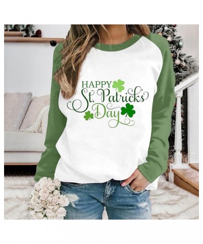 St Patricks Day Shirt Women Womens Casual Long Sleeve Crew Neck Printed Pullover Hoodless Womens Hood Sweaters Z - St Patrick...