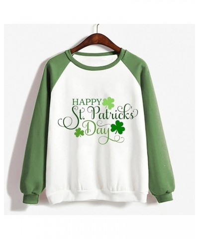 St Patricks Day Shirt Women Womens Casual Long Sleeve Crew Neck Printed Pullover Hoodless Womens Hood Sweaters Z - St Patrick...