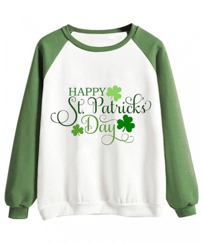 St Patricks Day Shirt Women Womens Casual Long Sleeve Crew Neck Printed Pullover Hoodless Womens Hood Sweaters Z - St Patrick...