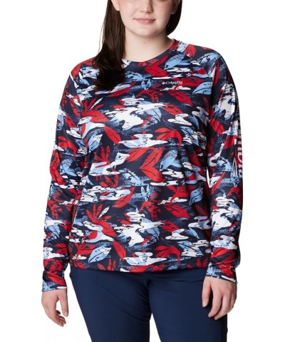 Women's Super Tidal Tee Long Sleeve Red Spark Shorebreak $22.24 Activewear