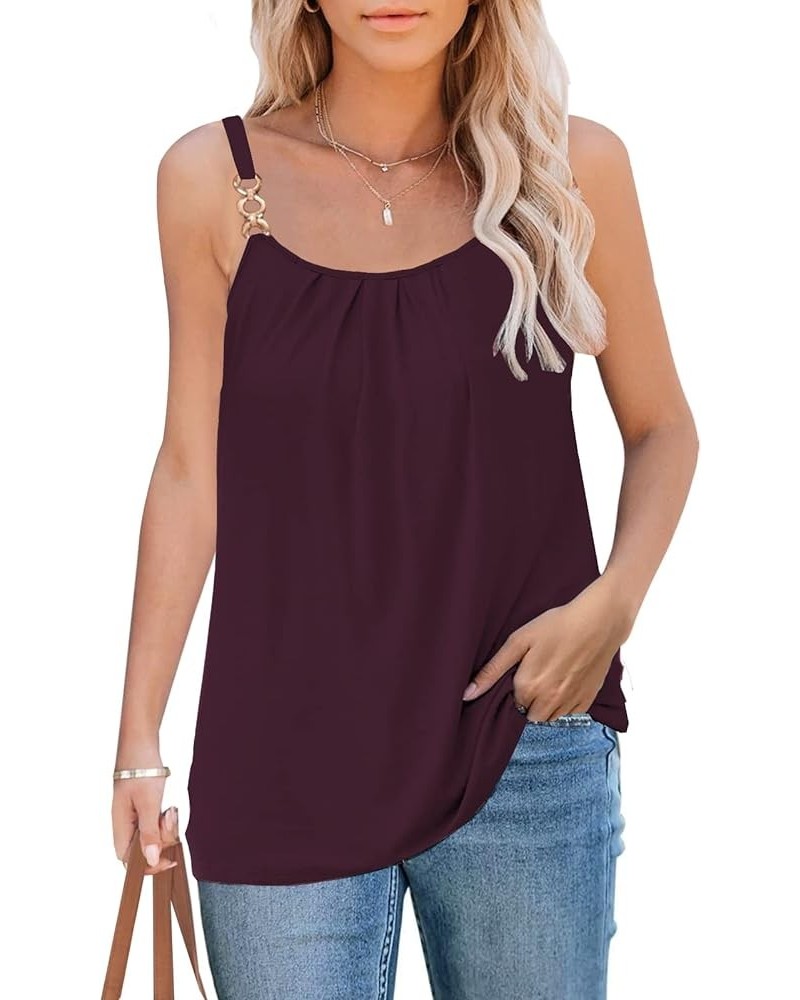 Womens Summer Tops Flattering Tank Top Fashion Camisole Loose Fit Womens Tops with Cute Printing A-maroon $8.84 Tanks