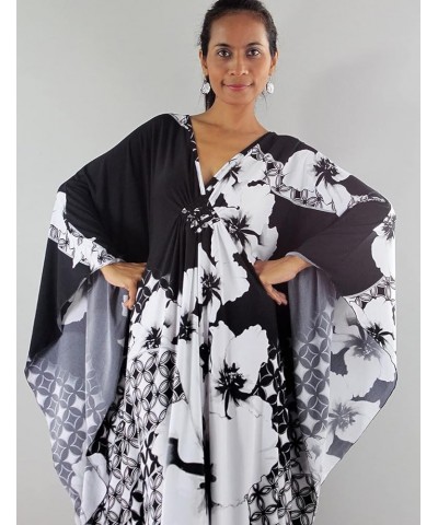 Plus Size Beach Kaftans for Women Loose V Neck Open Side Bathing Suit Cover Ups Lounge Dresses Print 21 $16.95 Swimsuits