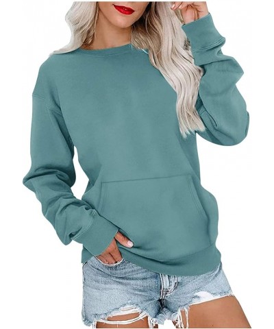 Oversized Sweatshirt for Women Crewneck Long Sleeve Pullover Tops 2023 Fall Fashion Casual Loose Fit Y2k Cute Hoodies 05-blue...