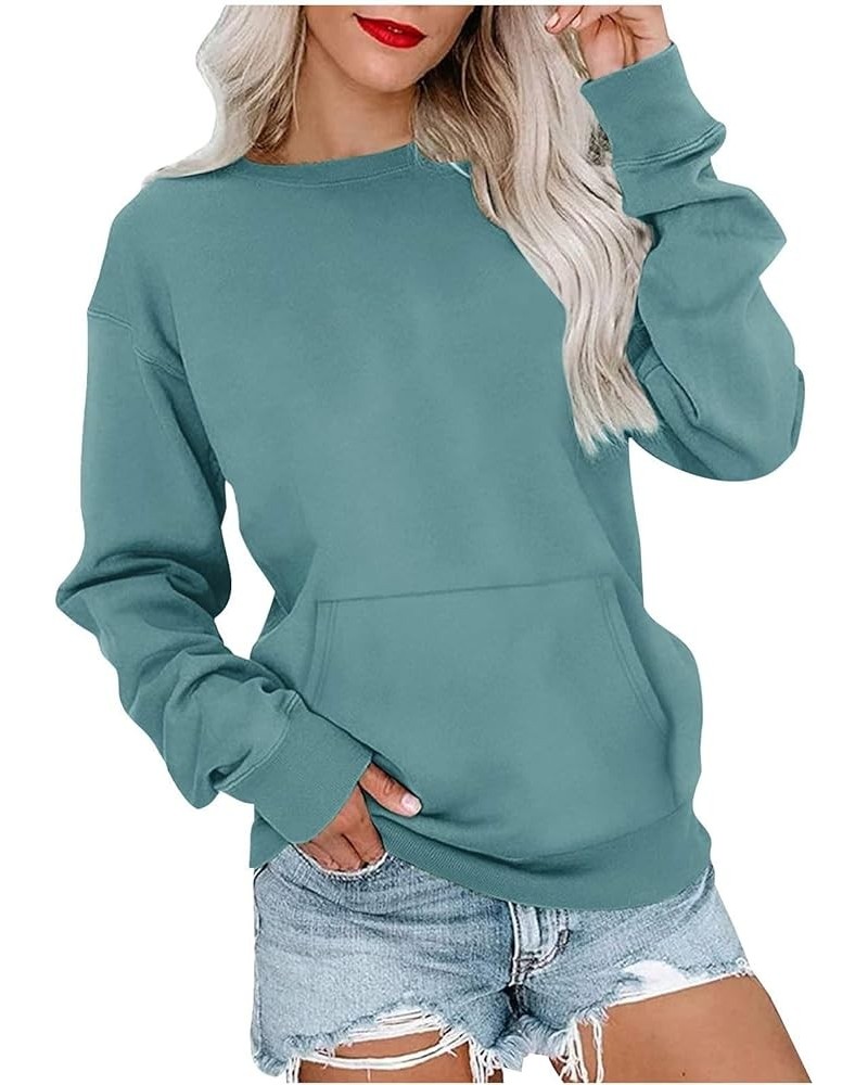 Oversized Sweatshirt for Women Crewneck Long Sleeve Pullover Tops 2023 Fall Fashion Casual Loose Fit Y2k Cute Hoodies 05-blue...