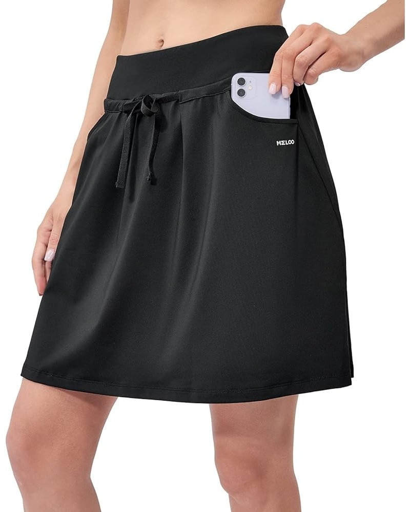 Women's Lightweight Athletic Skirts - Performance Golf Tennis Loose Fit Skort - Activewear Running Workout Sports Skirt Black...