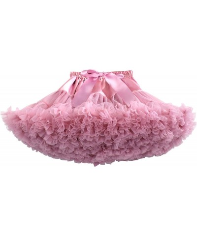Women Tiered Tulle Pleated Tutu Skirt Princess Ballet Dance Pettiskirt Bright Pink $14.25 Skirts