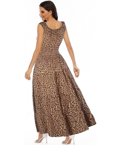 Women's 2024 Summer Boho Floral Print Tiered Casual Flowy Long Maxi Dress Khaki $14.00 Dresses